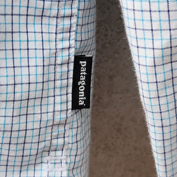 PATAGONIA Men’s Shirt Small Blue Plaid Common Threads Organic Cotton - Picture 6 of 11